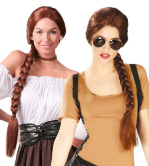 PELUCA TRENZA CASTAÑA