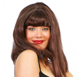 PELUCA VICKY CASTAÑA MELENA CON FLEQUILLO