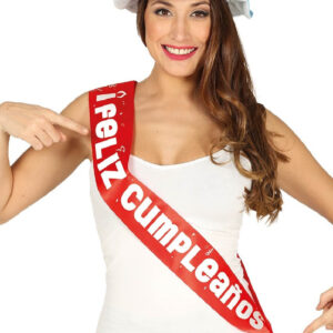 BANDA "FELIZ CUMPLEAÑOS" ROJA