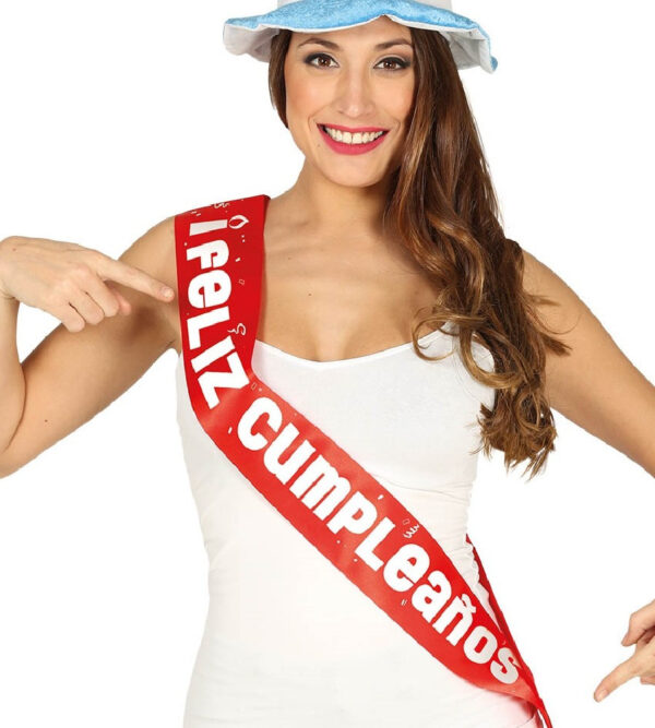 BANDA "FELIZ CUMPLEAÑOS" ROJA