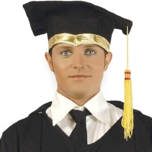 SOMBRERO ESTUDIANTE LUJO BIRRETE DORADO