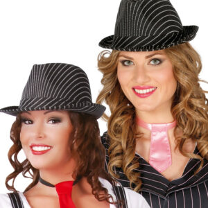 SOMBRERO GANGSTER NEGRO RAYAS