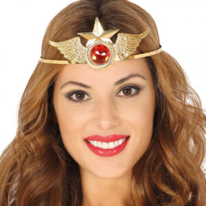 DIADEMA METAL.ORO SUPER HEROINA