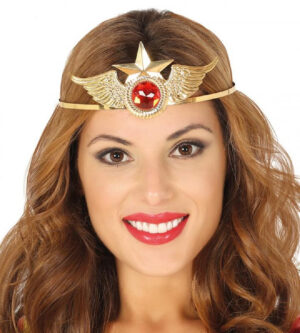 DIADEMA METAL.ORO SUPER HEROINA