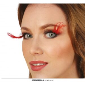 PESTAÑAS PLUMAS ROJAS