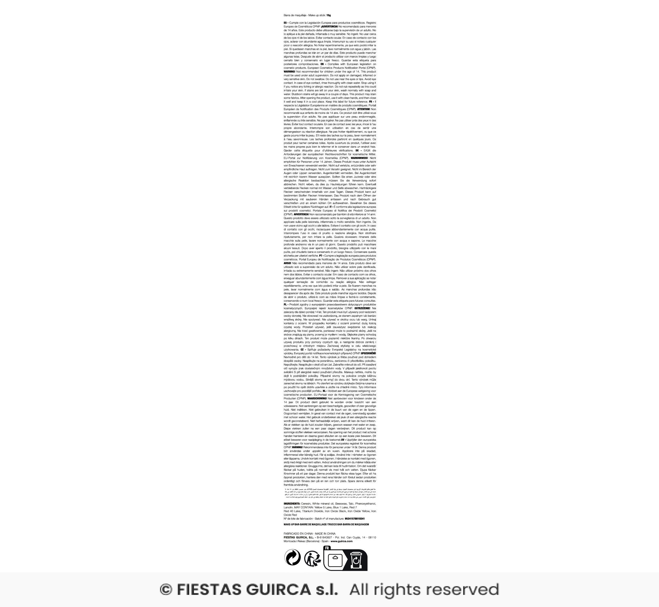 BARRA MAQUILLAJE BLANCO 15 G - Imagen 2