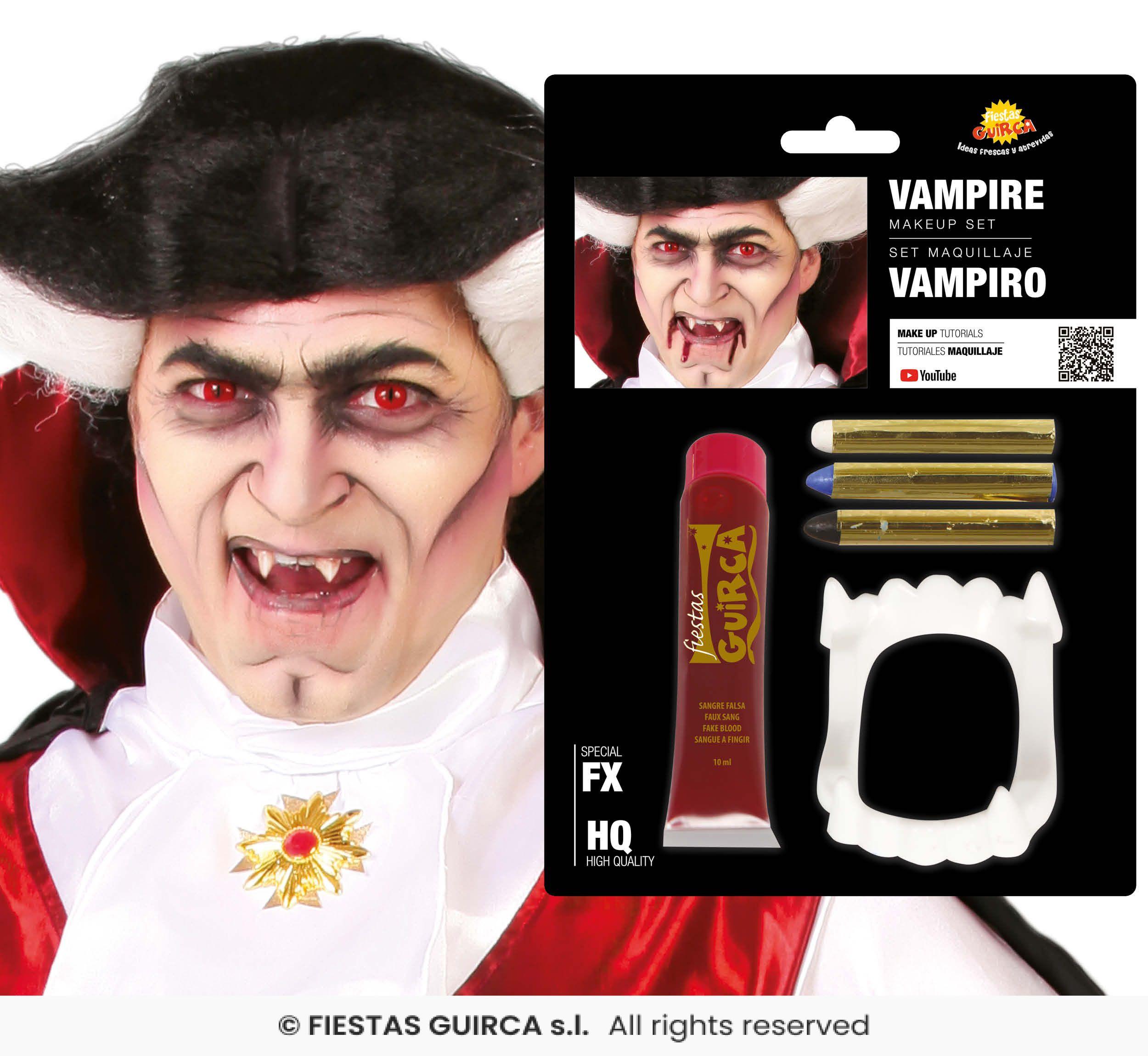 MAQUILLAJE VAMPIRO CON SANGRE 20ML - Imagen 2