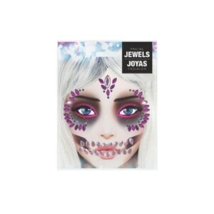JOYAS FACIALES ADHESIVAS CALAVERA ROSA