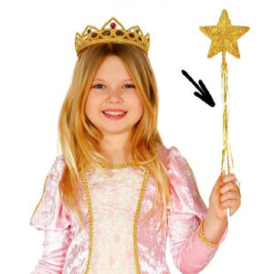 VARITA HADA PRINCESA ORO ESTRELLA 45CM