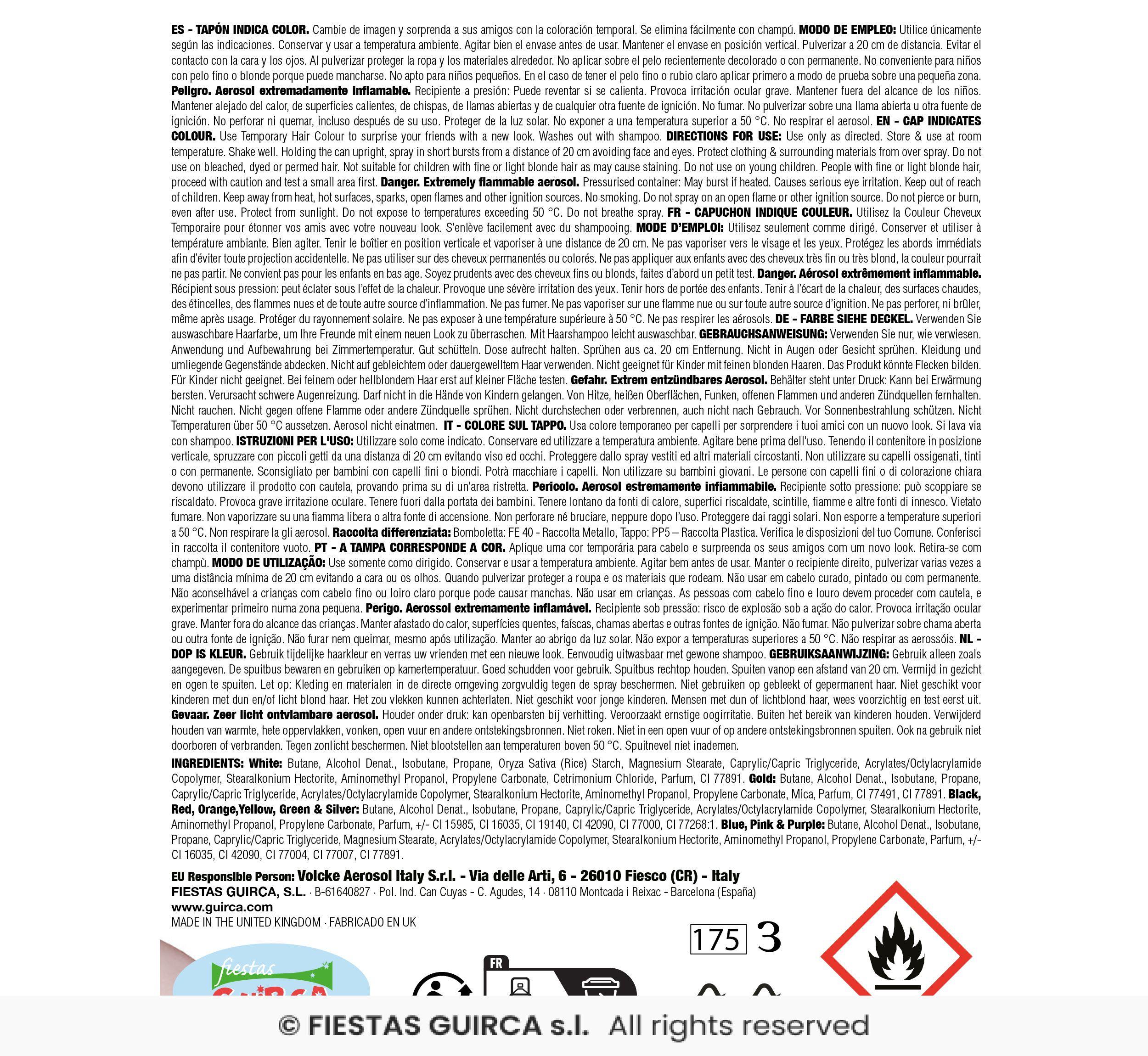 SPRAY PARA EL CABELLO ROJO 125ML - Imagen 3