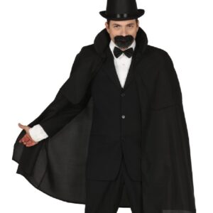 CAPA NEGRA CON CUELLO DE CABALLERO 100 CM