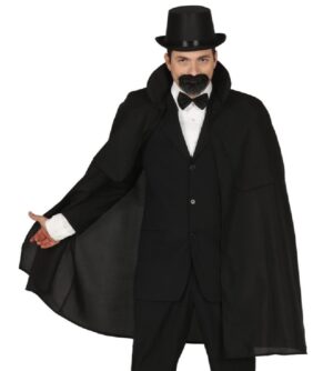 CAPA NEGRA CON CUELLO DE CABALLERO 100 CM