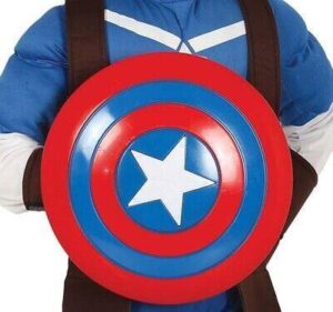 ESCUDO CON ESTRELLA ROJO Y AZUL 32CM