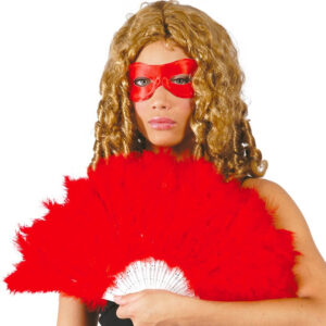 ABANICO PLUMAS ROJO