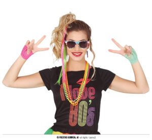 CONJUNTO 80'S AÑOS 80 ROCKERA  8 PCS