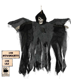 ESQUELETO CON ALAS EN MOVIMIENTO Y LUZ 50 CMS.