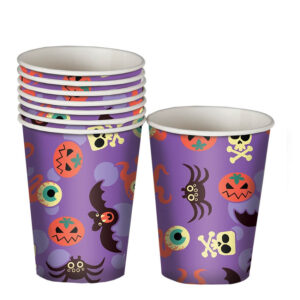 8 VASOS HALLOWEEN 10 CMS LILA