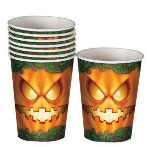 8 VASOS HALLOWEEN 10 CMS HALLOWEEN CALABAZA