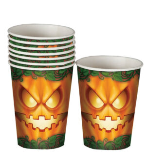 8 VASOS HALLOWEEN 10 CMS HALLOWEEN CALABAZA