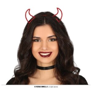 DIADEMA ROJA DEMONIO PIEDRAS PRECIOSAS