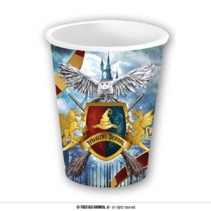 BOLSA 6 VASOS MAGO HARRY POTTER 240 ML 9 CM