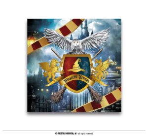 PAQUETE 12 SERVILLETAS MAGIC SCHOOL HARRY POTTER 33 CM