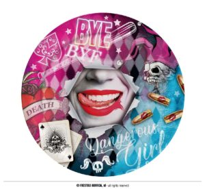 PAQUETE 6 PLATOS DANGEROUS HARLEY QUINN 23CM