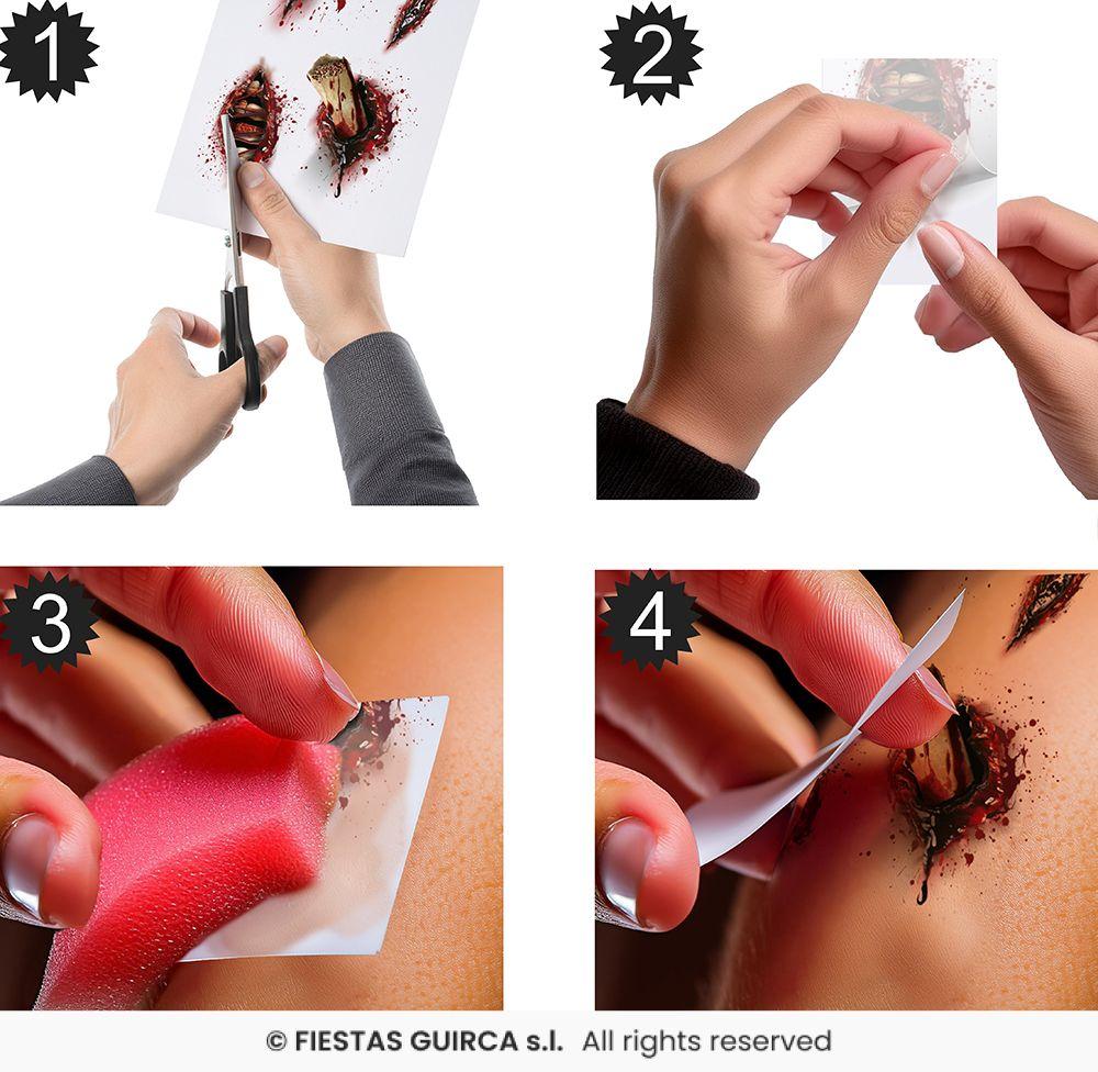 TATUAJES ADHESIVOS HERIDA ABIERTA - Imagen 3