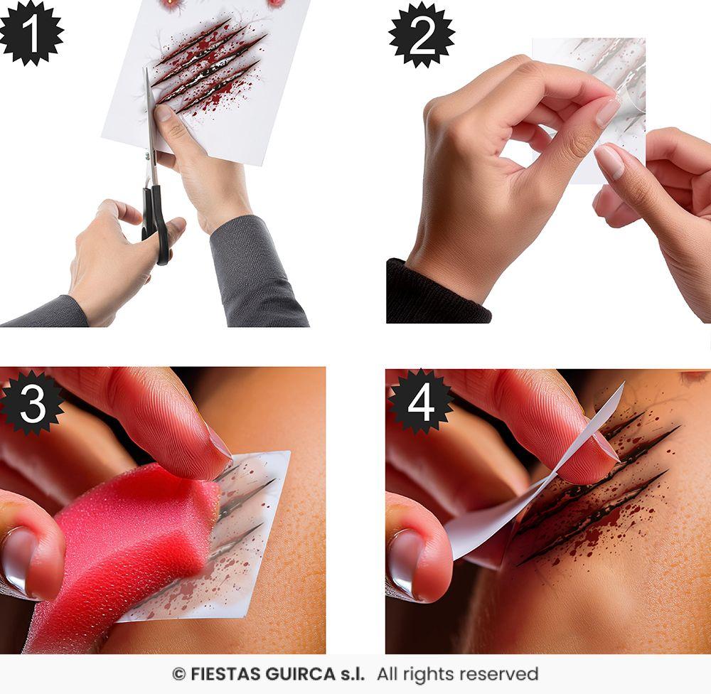 TATUAJES ADHESIVOS HERIDAS MORDISCO - Imagen 3