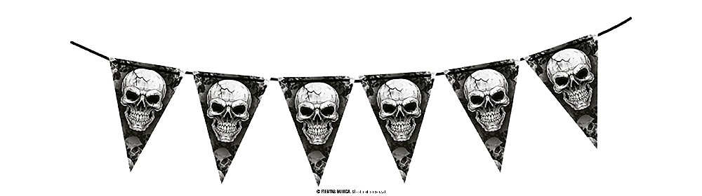 GALLARDETE CALAVERAS 300 CMS GUIRNALDA - Imagen 3