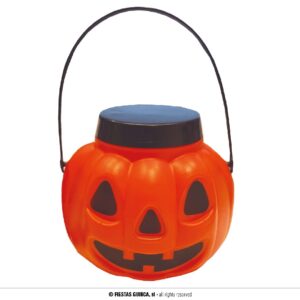 CALABAZA CESTO CON TAPA, 15 CMS.