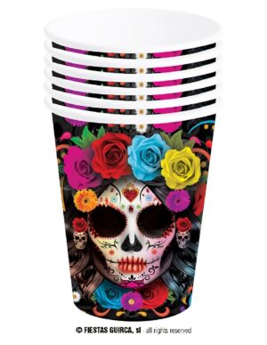PACK DE 6 VASOS DE CATRINA DE HALLOWEEN