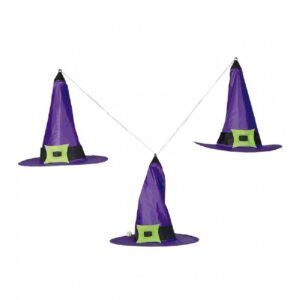 GUIRNALDA 150 CMS DE 3 GORROS BRUJA CON LUZ