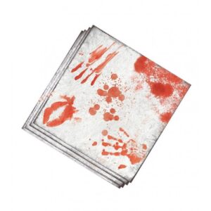 SERVILLETAS CON MANCHAS DE SANGRE DE 33 X 33 CM