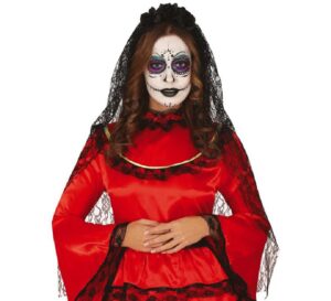 DIADEMA FLORES NEGRAS CON VELO