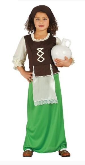 DISFRAZ POSADERA PASTORA VERDE 5-6 AÑOS