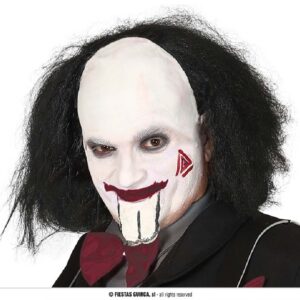 PELUCA CALVA CON PELO NEGRO