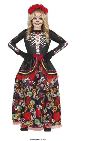 DISFRAZ CATRINA FLORES 5-6 Años