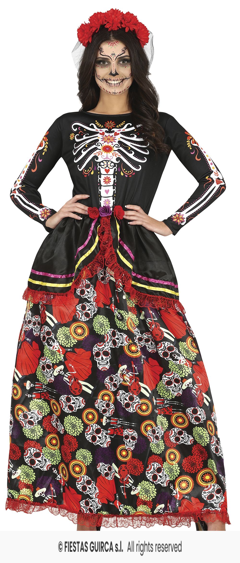 DISFRAZ CATRINA FALDA LARGA (S) - Imagen 2