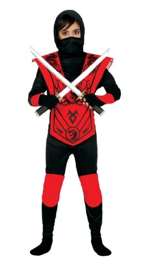 DISFRAZ NINJA ROJO INFANTIL 3-4 AÑOS