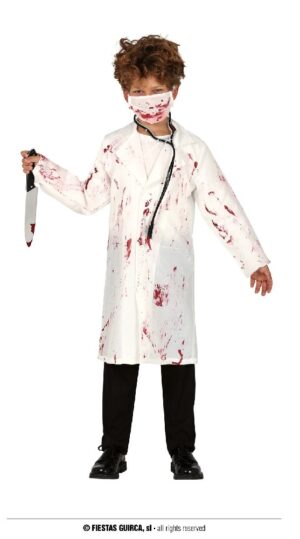 DISFRAZ CRAZY DENTIST DOCTOR SANGRIENTO 5-6 AÑOS