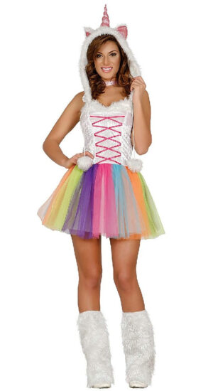 DISFRAZ UNICORNIO COLORES ADULTA T.M 38-40