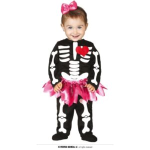 DISFRAZ BABY SKELETON NIÑA CORAZON 12-18 MESES 1 AÑO