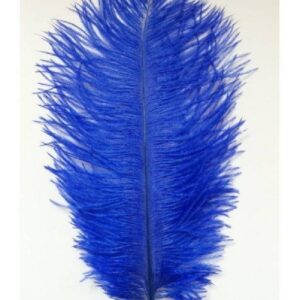 PLUMA AVESTRUZ AZUL ELECTRICO REAL