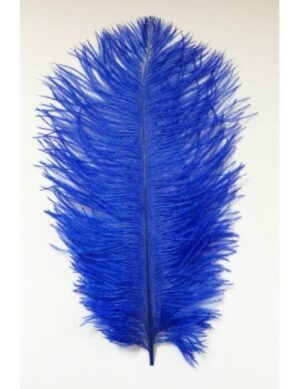 PLUMA AVESTRUZ AZUL ELECTRICO REAL