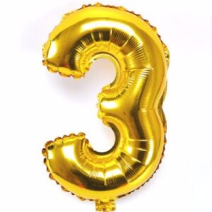 GLOBO GIGANTE NUMERO Nº3 COLOR ORO (60CM)