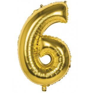 GLOBO GIGANTE NUMERO Nº 6 COLOR ORO (60CM)