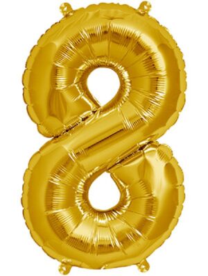 GLOBO GIGANTE NUMERO Nº 8 COLOR ORO (60CM)