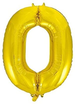 GLOBO GIGANTE NUMERO Nº 0 COLOR ORO (1M) APTO HELIO