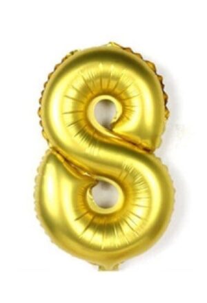 GLOBO GIGANTE NUMERO Nº 8 COLOR ORO (1M) APTO PARA HELIO